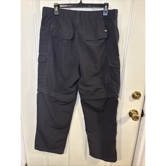 North Face Pants Mens Medium Gray Convertible Zip-Off Cargo Hiking Belted Nylon - Picture 2 of 4